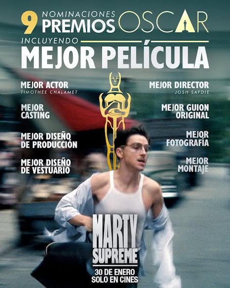 Cartel de la película Marty Supreme, de Josh Safdie.